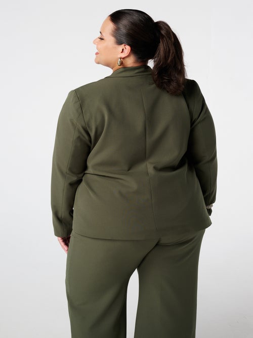 MS MODE Veste Blazer à revers avec ceinture à nouer - Kiabi