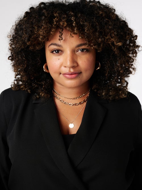 MS MODE Veste Blazer à revers avec ceinture à nouer - Kiabi