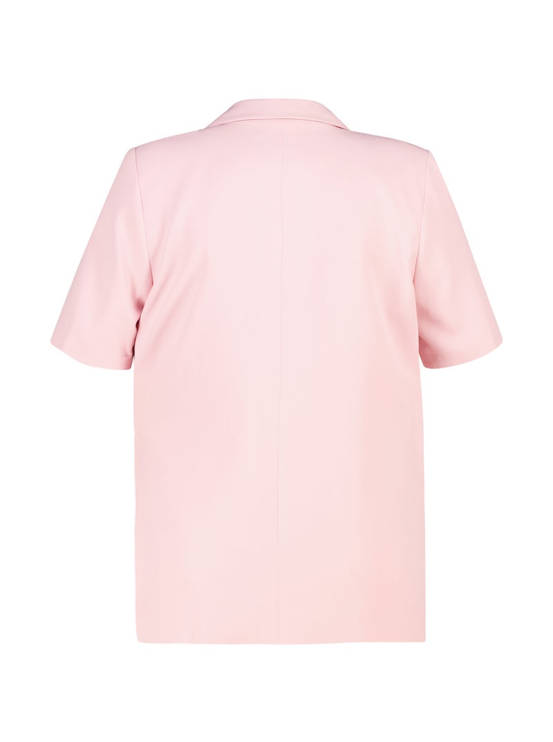 MS MODE Veste Blazer à revers manches courtes Rose clair - Kiabi