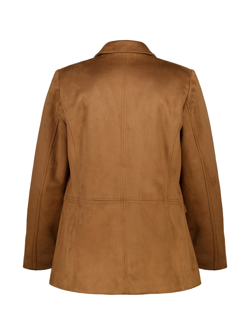 MS MODE Veste Blazer aspect daim Cognac - Kiabi