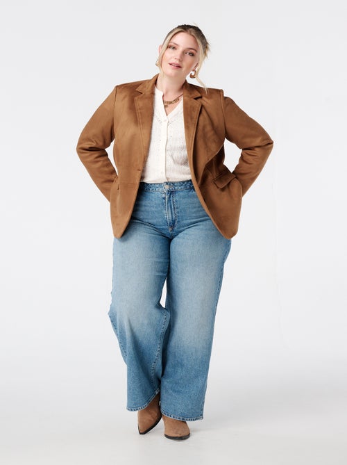 MS MODE Veste Blazer aspect daim - Kiabi