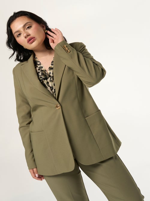 MS MODE Veste Blazer avec boutons dorés et ceinture - Kiabi