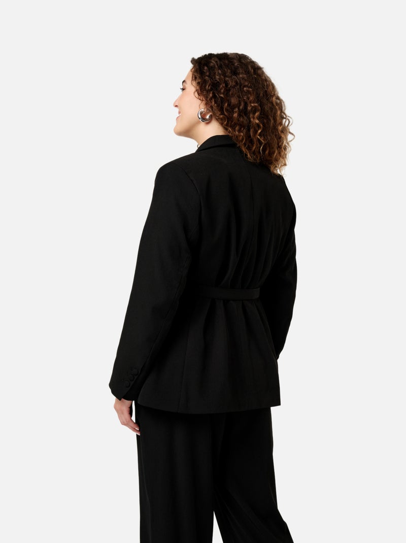 MS MODE Veste Blazer avec ceinture Noir Noir - Kiabi