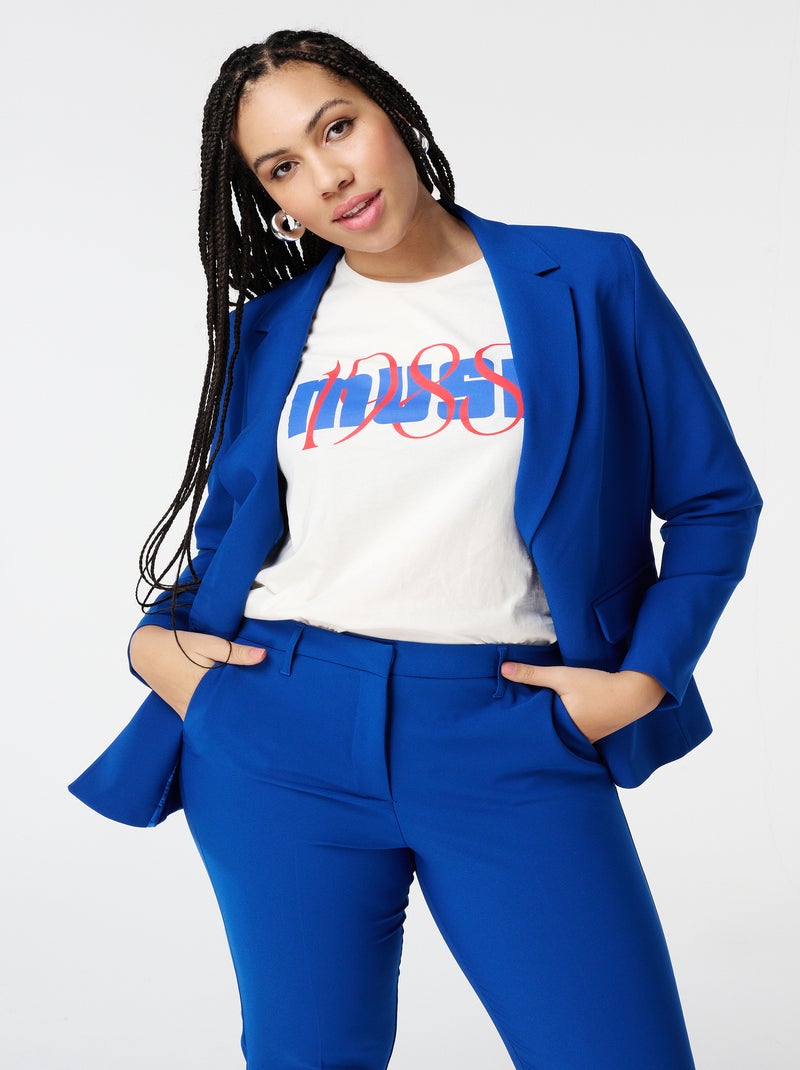 MS MODE Veste Blazer avec fermeture à boutons Bleu cobalt - Kiabi
