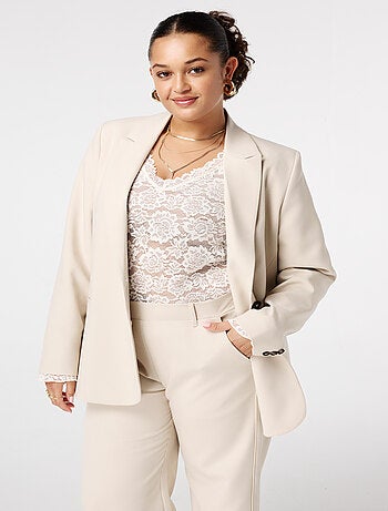 MS MODE Veste Blazer avec fermeture à boutons