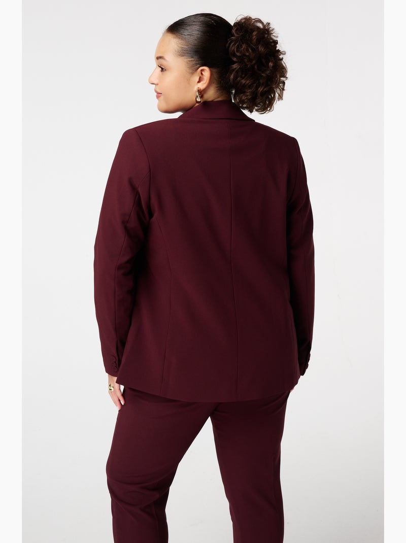 MS MODE Veste Blazer classique Bordeaux - Kiabi