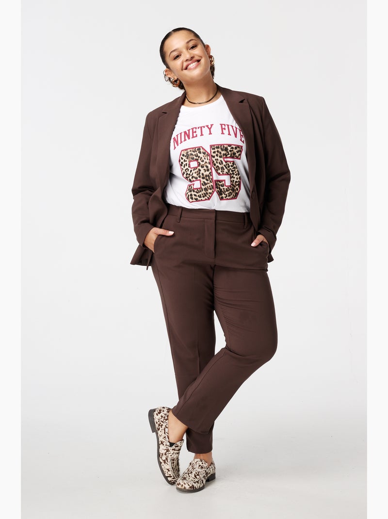 MS MODE Veste Blazer classique Marron foncé - Kiabi