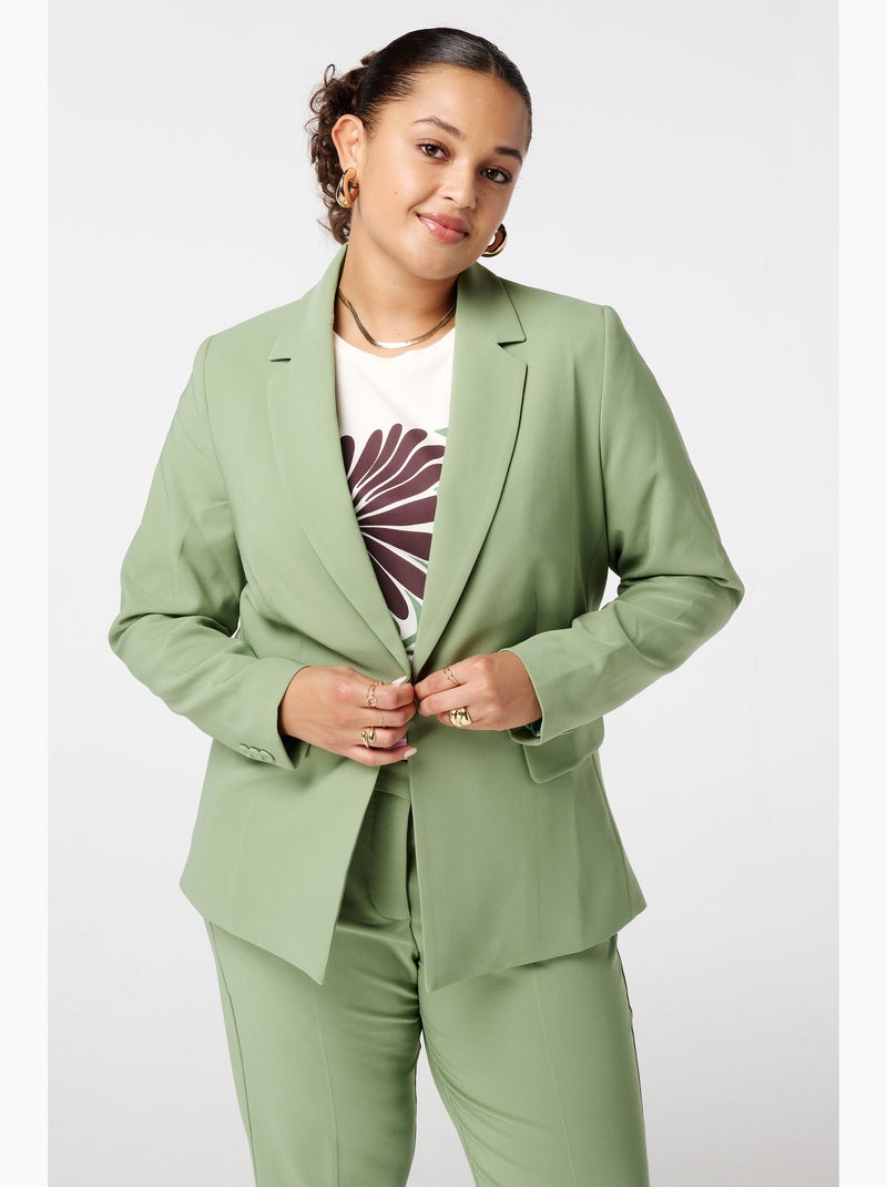MS MODE Veste Blazer classique Menthe Grandes tailles Femme