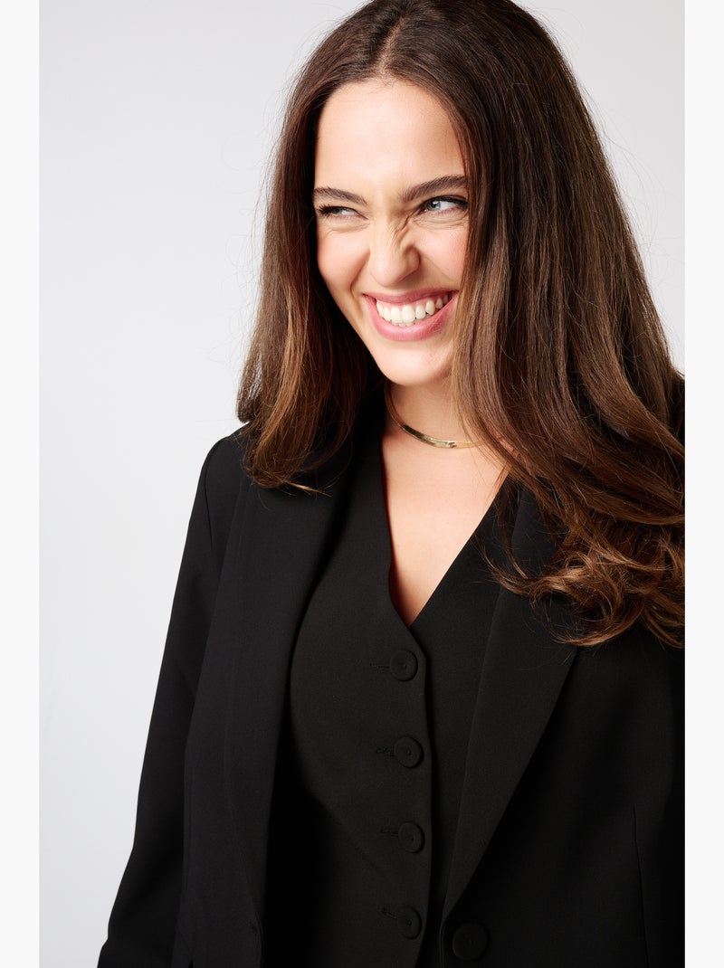 MS MODE Veste Blazer classique Noir - Kiabi