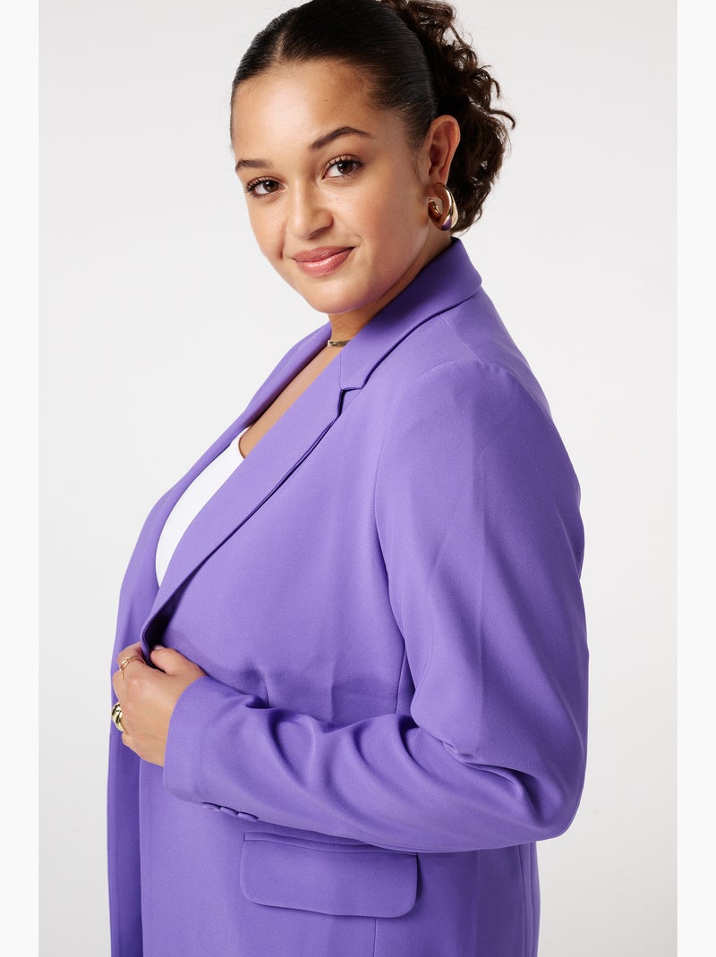 MS MODE Veste Blazer classique Violet - Kiabi