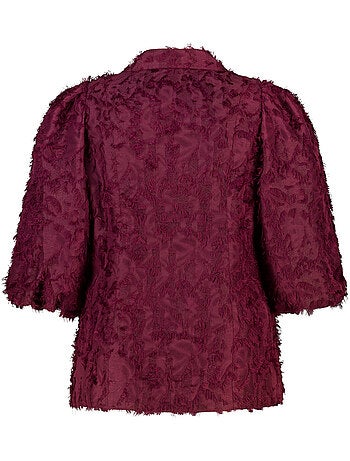 Ms mode veste blazer duveteux à manches bouffantes