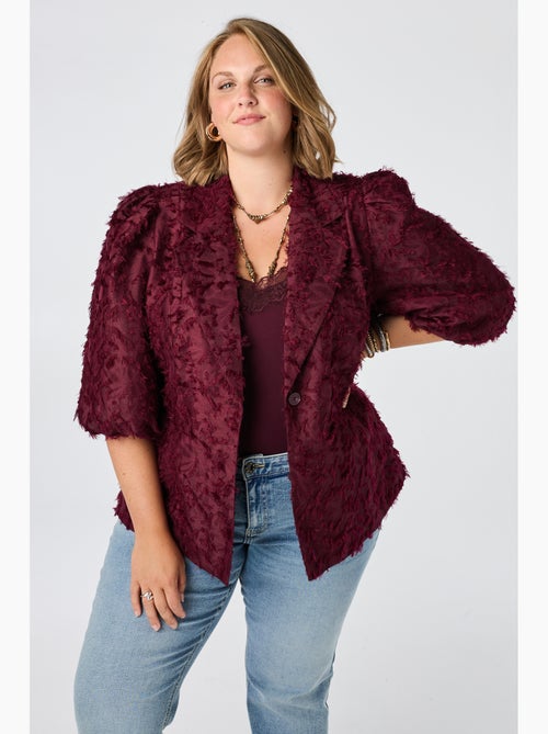 Ms mode veste blazer duveteux à manches bouffantes - Kiabi Ms mode veste blazer duveteux à manches bouffantes - Kiabi