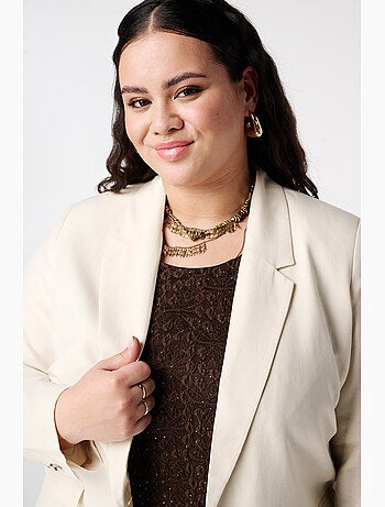 MS MODE Veste Blazer en lin