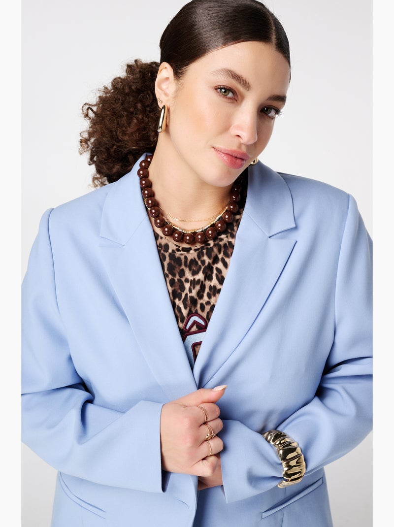 MS MODE Veste Blazer oversize Bleu clair - Kiabi