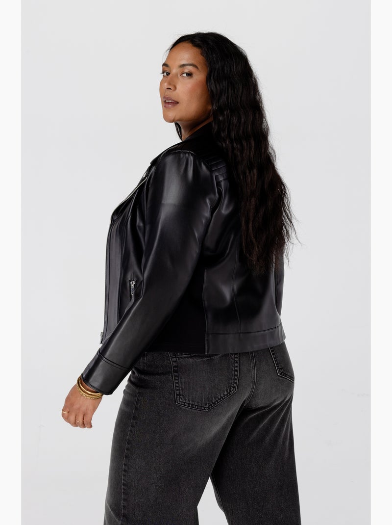 Ms mode veste de style motard en similicuir Noir - Kiabi