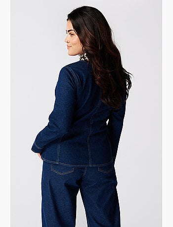 Ms mode veste en denim ajustée