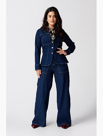Ms mode veste en denim ajustée