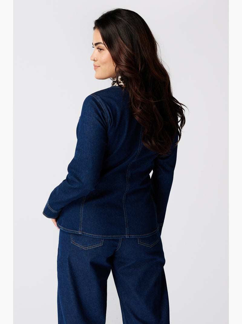 Ms mode veste en denim ajustée Bleu - Kiabi