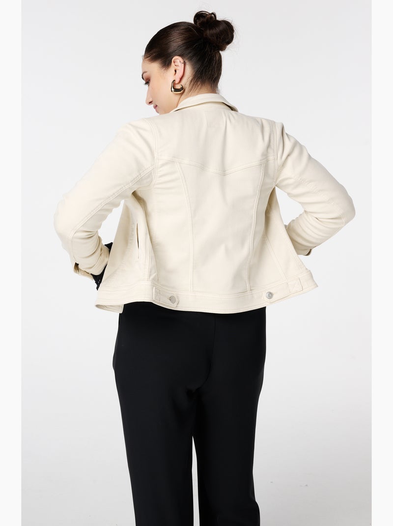 Ms mode veste en jean avec fermeture à boutons Blanc cassé - Kiabi