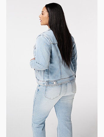 Ms mode veste en jean avec fermeture à boutons