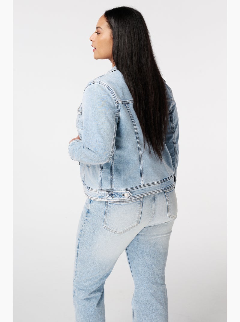 Ms mode veste en jean avec fermeture à boutons Bleu denim - Kiabi