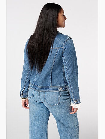 Ms mode veste en jean avec fermeture à boutons