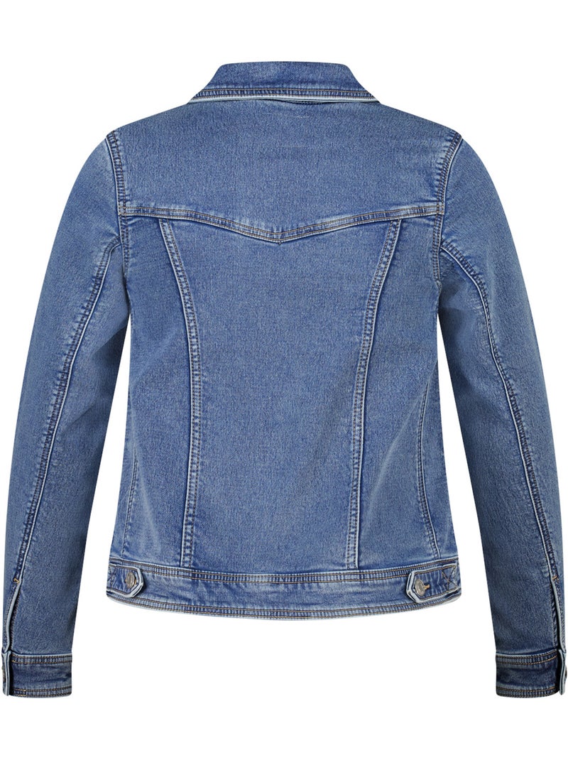 Ms mode veste en jean avec fermeture à boutons Bleu roi - Kiabi