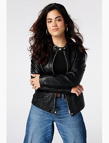 Ms mode veste en similicuir