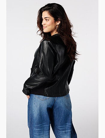 Ms mode veste en similicuir