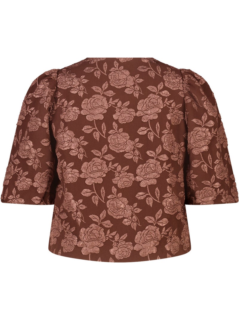Ms mode veste jacquard Marron - Kiabi