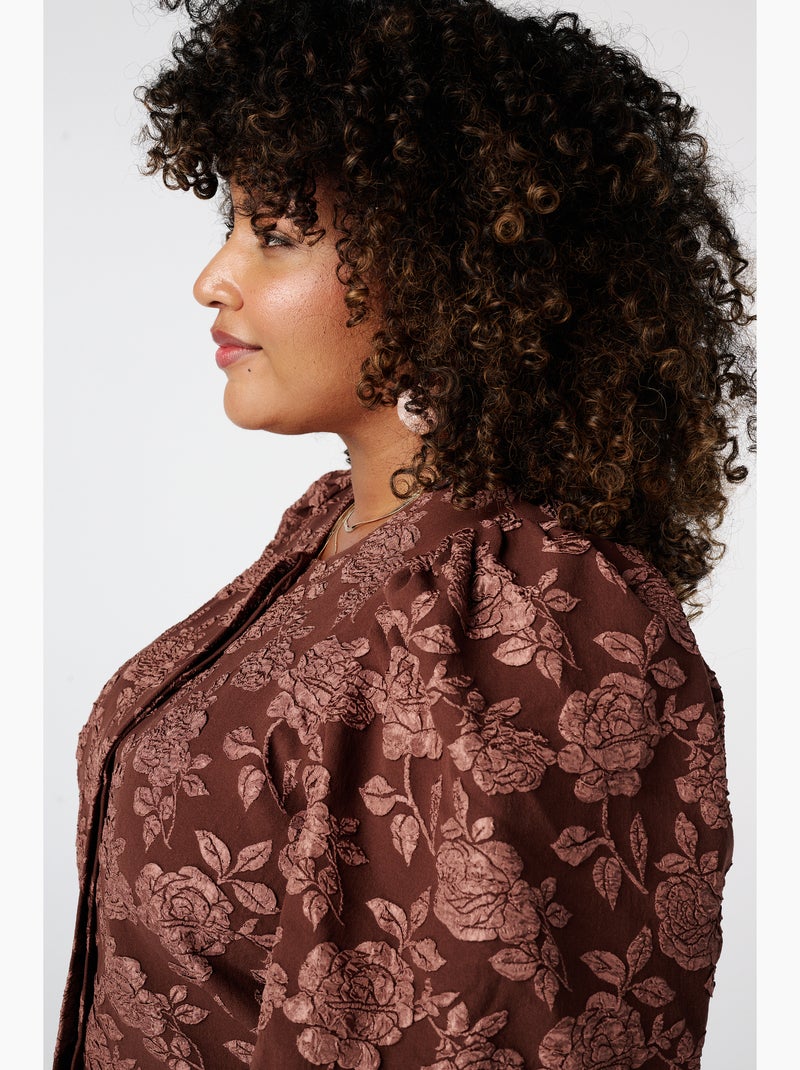 Ms mode veste jacquard Marron - Kiabi