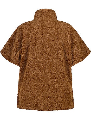 Ms mode veste teddy à manches courtes