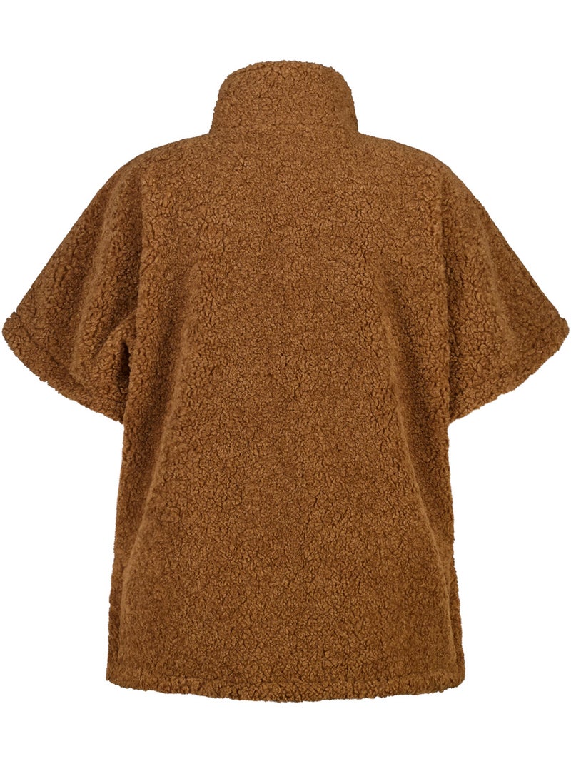 Ms mode veste teddy à manches courtes Camel - Kiabi