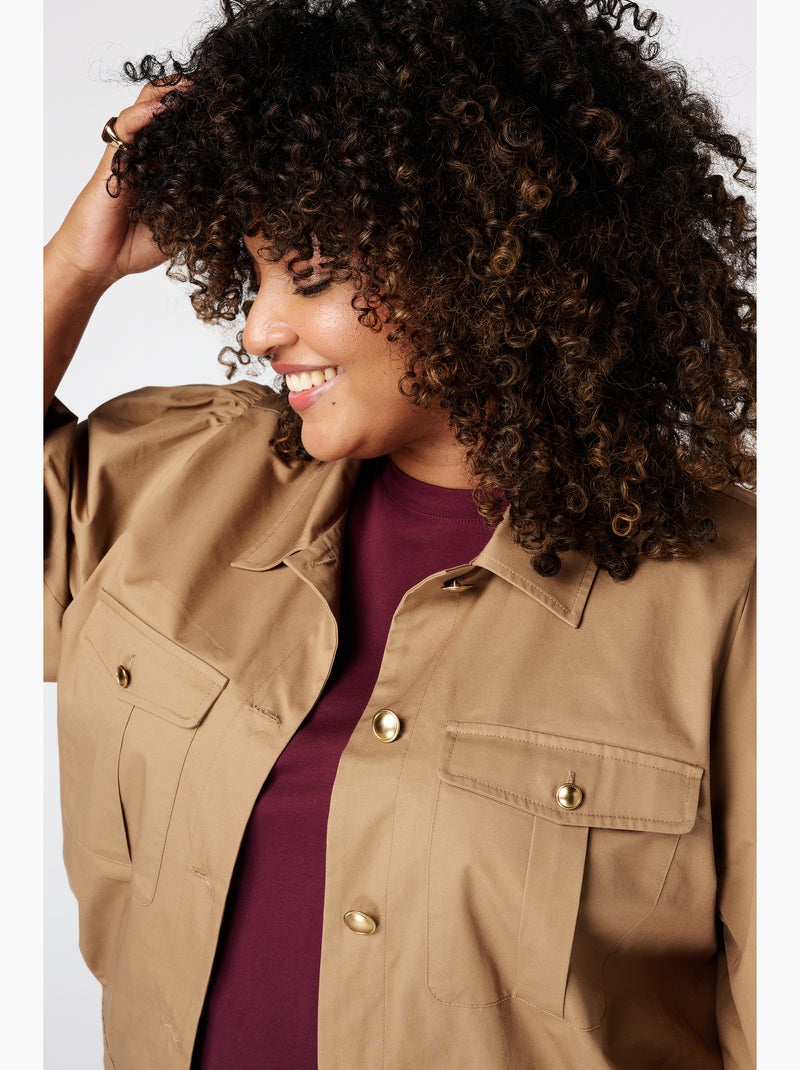 Ms mode veste utility avec manches bouffantes Sable - Kiabi