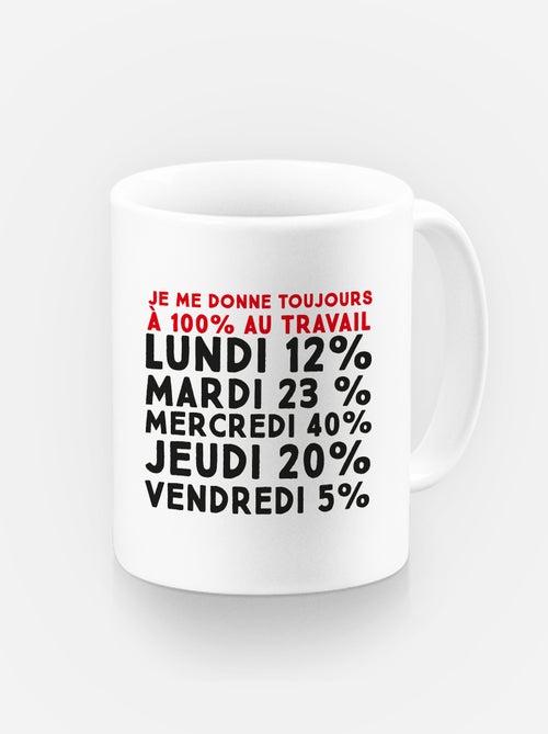 Mug A 100% AU TRAVAIL - Kiabi