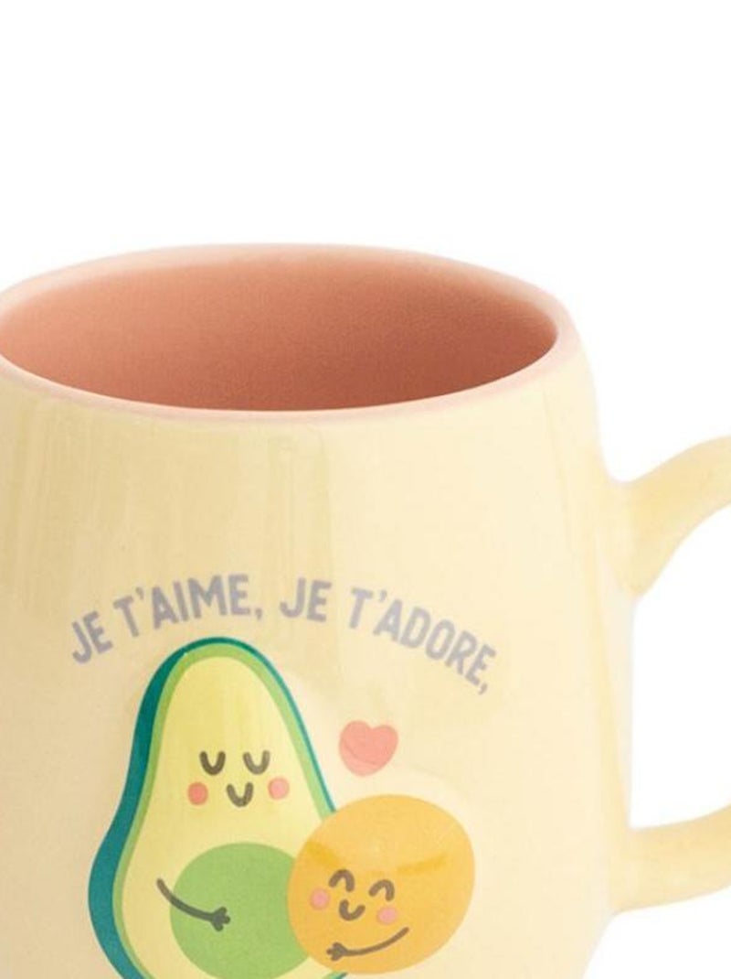 Mug avocat Je t'aime, je t'adore Maman Jaune - Kiabi