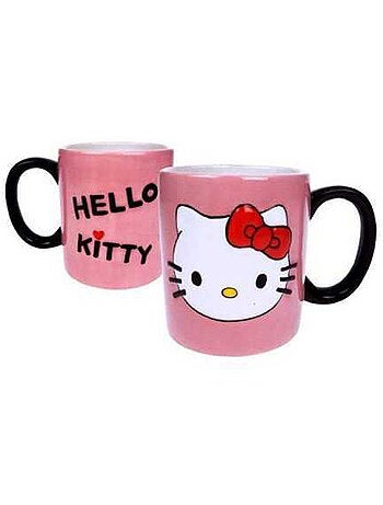 Mug café 'Hello Kitty' rose en céramique à ans e noire mate