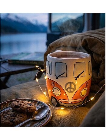 Mug Camping Car combi orange 14 cm