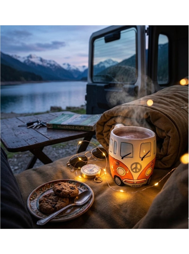 Mug Camping Car combi orange 14 cm Orange - Kiabi