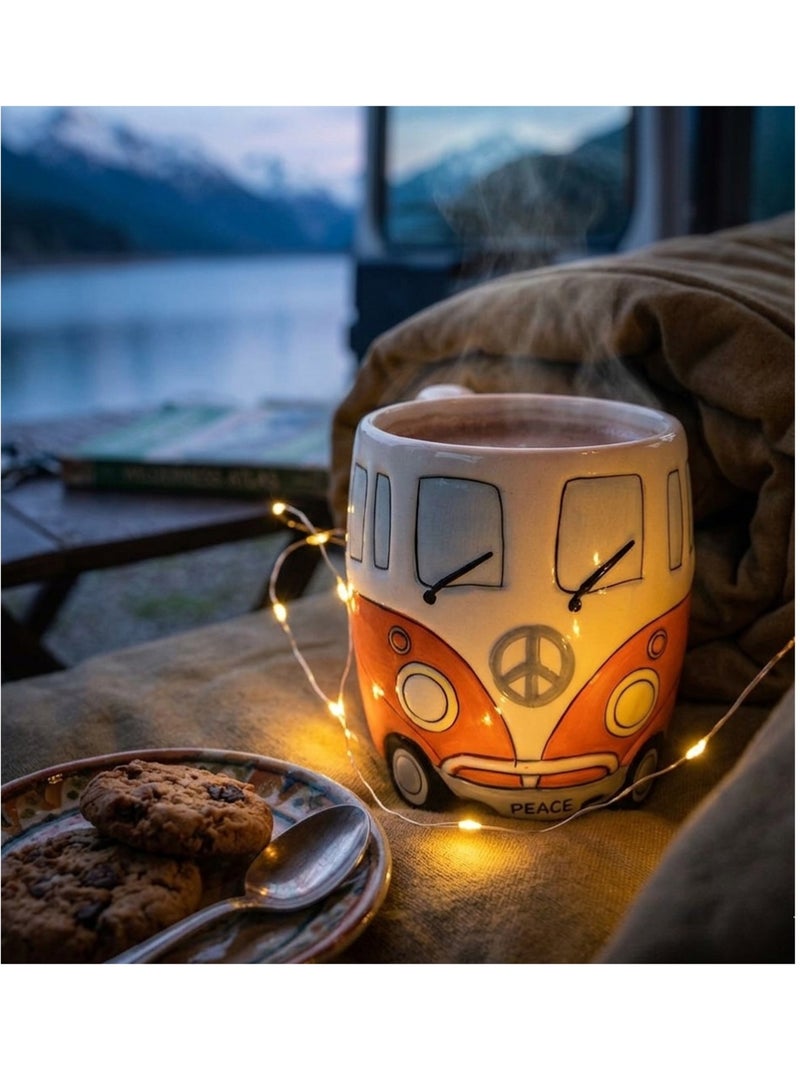 Mug Camping Car combi orange 14 cm Orange - Kiabi