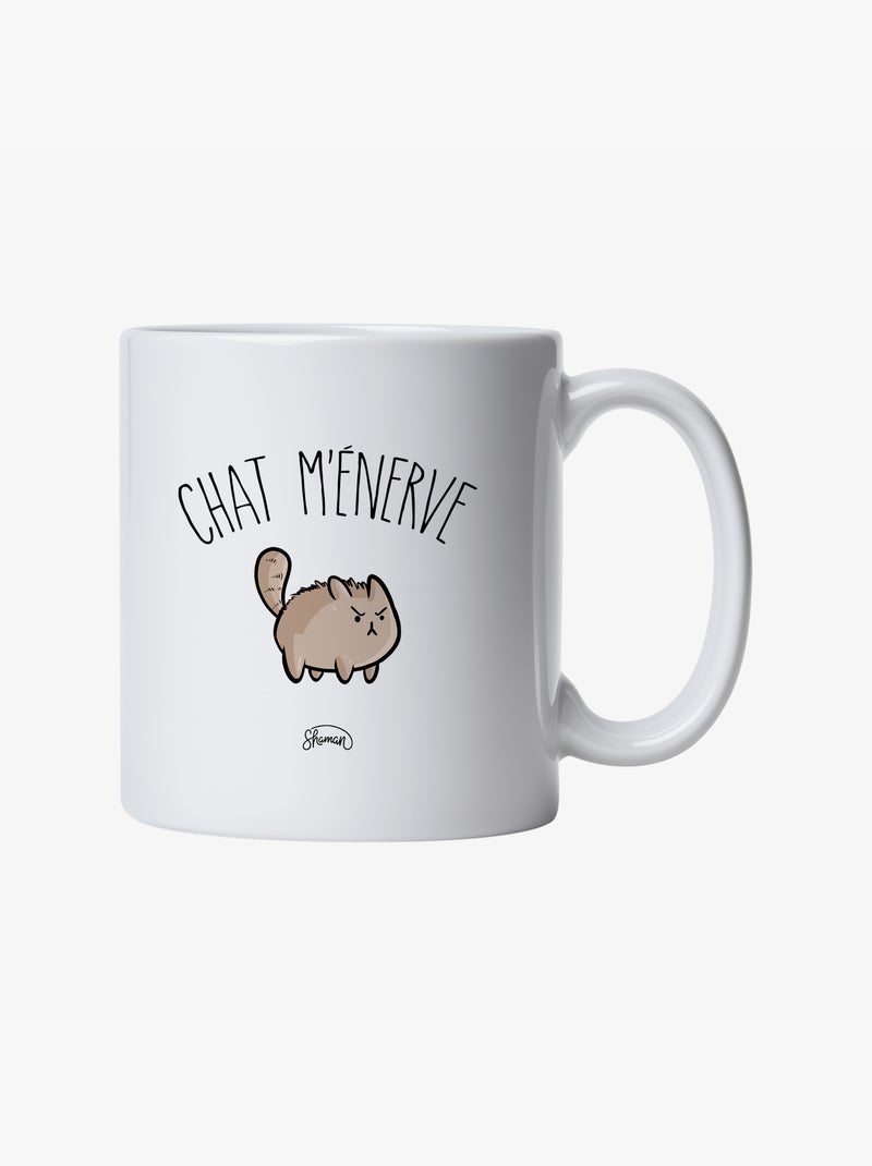 Mug CHAT M'ENERVE Blanc - Kiabi