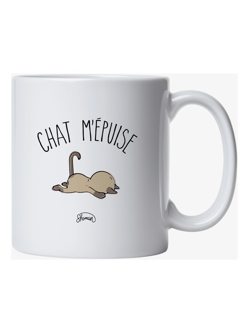 Mug CHAT M'EPUISE Blanc - Kiabi