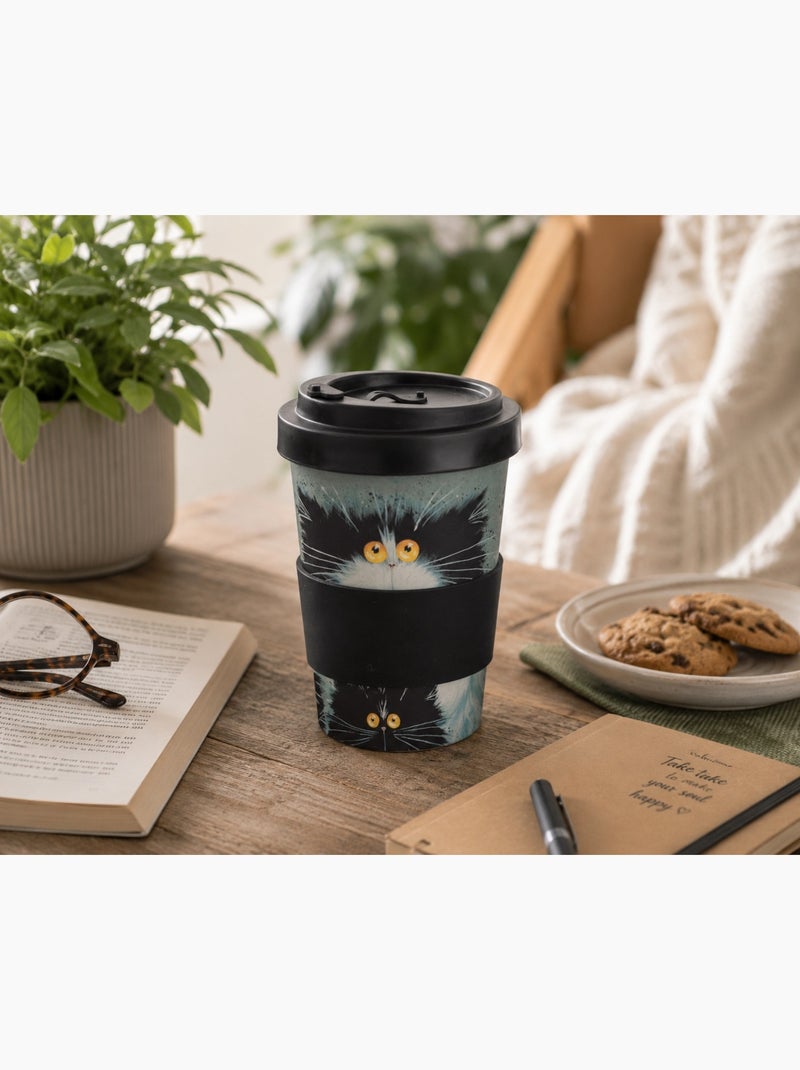 Mug de Voyage Chat Noir 400 ml Design original et amusant Multicolore - Kiabi