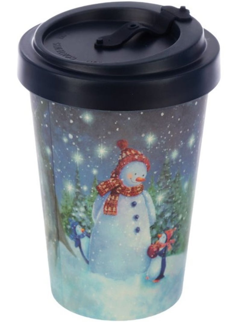 Mug de Voyage Hiver 400 ml Décor Bonhomme de Neige Multicolore - Kiabi
