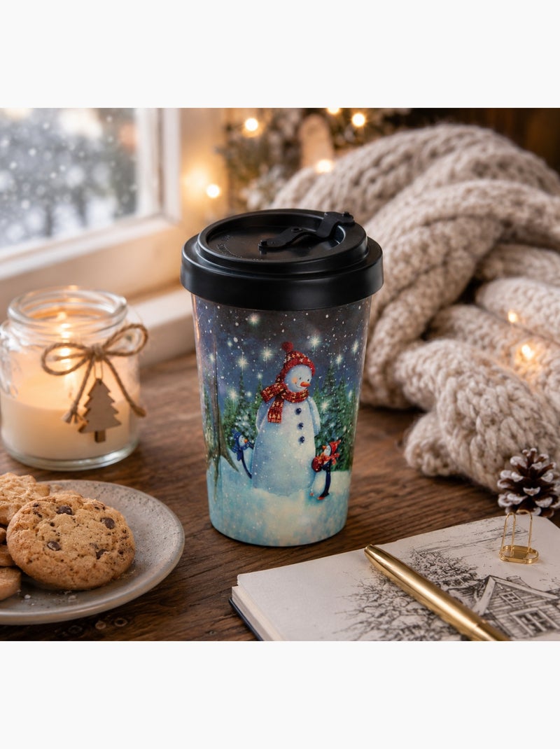 Mug de Voyage Hiver 400 ml Décor Bonhomme de Neige Multicolore - Kiabi