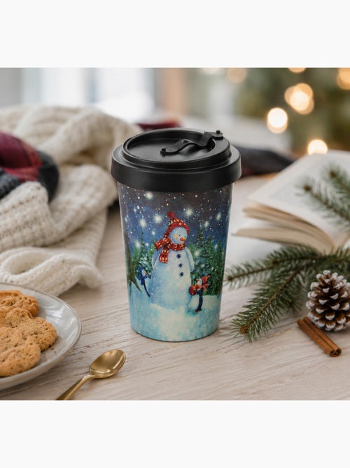 Mug de Voyage Hiver 400 ml Décor Bonhomme de Neige - Kiabi