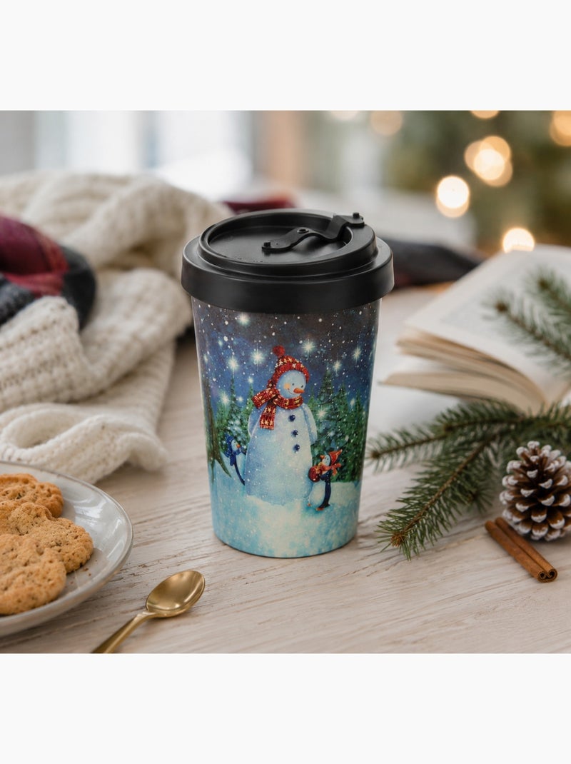Mug de Voyage Hiver 400 ml Décor Bonhomme de Neige Multicolore - Kiabi