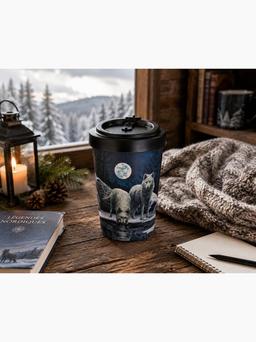 Mug de Voyage Loups Clair de Lune 400 ml Ambiance mystique - Kiabi