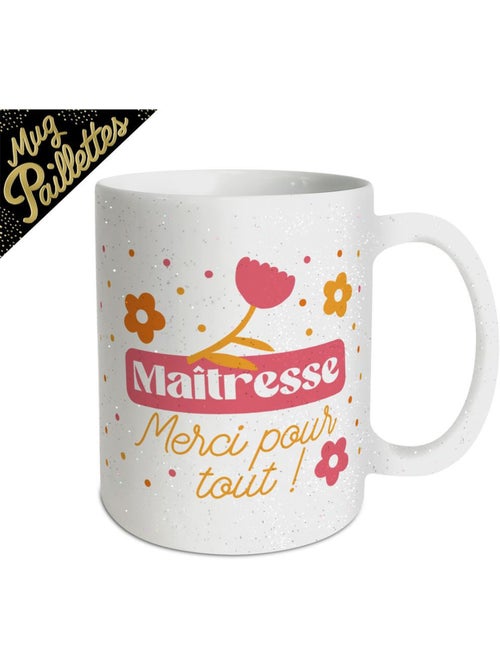 Mug déco Merci pour tout ! confettis pailletés - Kiabi