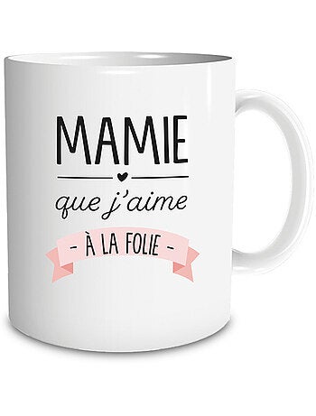Mug décoratif en céramique avec cœur mamie